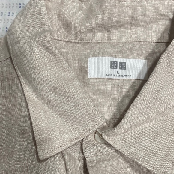Uniqlo Other - Uniqlo Light Beige Linen Top